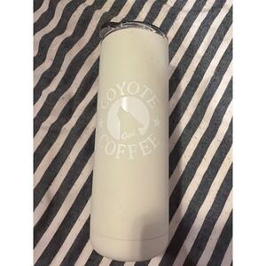 Maars Coyote Coffee Skinny Tumbler 20oz Matte Cream Stainless Steel Travel Mug